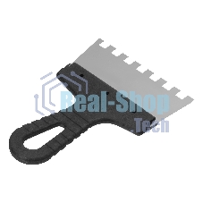 Шпатель из нержавеющей стали Сибртех 150 мм, зуб 10х10 мм, пластмассовая рукоятка