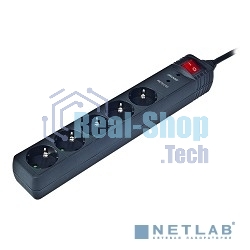 Сетевой фильтр Energenie Сетевой фильтр SPG5-C-5 1.5m 16А черный 