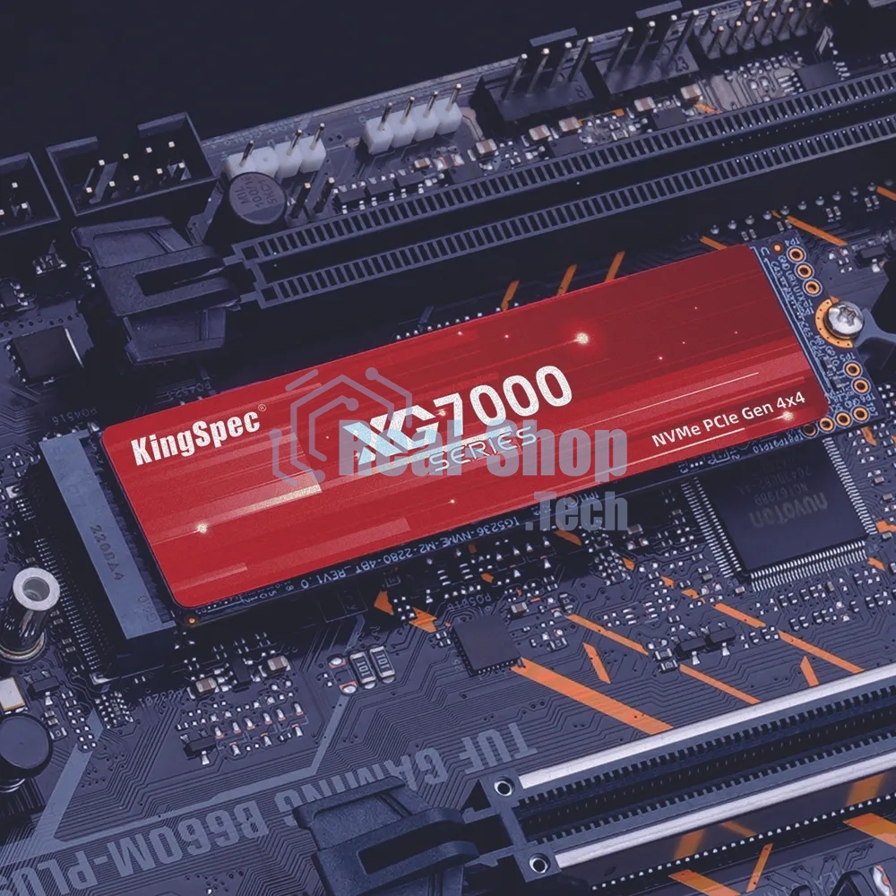 Накопитель SSD KingSpec XG7000, 2Tb, PCIe 4.0 x4, M.2 2280, NVMe, R/W 7400/6600, с радиатором