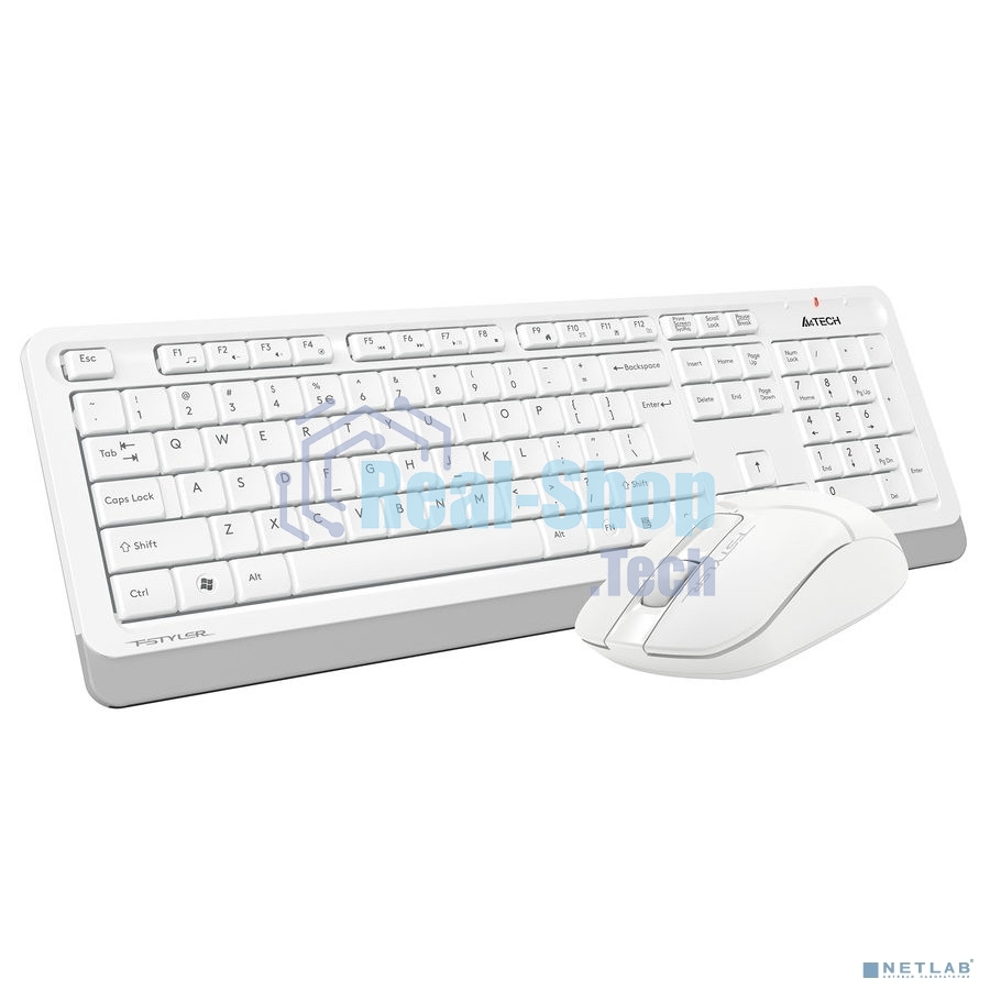 Комплект клавиатура + мышь A4Tech Fstyler FG1012 клав:белый мышь:белый USB беспроводная Multimedia