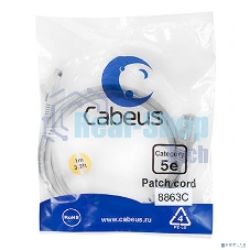 Шнур коммутационный Cabeus, кат. 5е, неэкр., U/UTP, RJ45/RJ45, LSZH, AWG24, 1м, серый