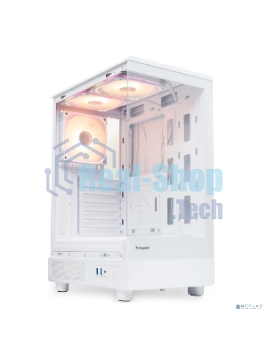 Компьютерный корпус HSPD F510, Panoramic Mid Tower, белый, TG, 0.5 SPCC, 3x120мм ARGB ATX, mATX, mITX 180/280/160мм 1x2.5