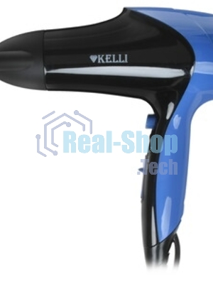 Фен Kelli KL-1121 черный/синий, 1800 Вт