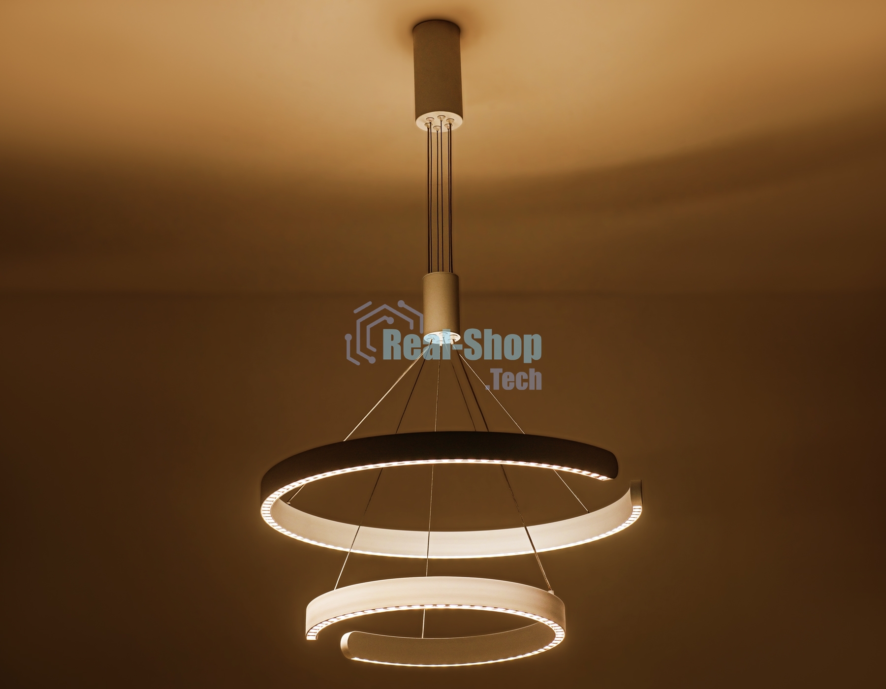 Подвесной светодиодный светильник Ambrella light FL5884/2 WH белый 45W 3000K/4200K/6400K D600/400*1200 (без ПДУ)
