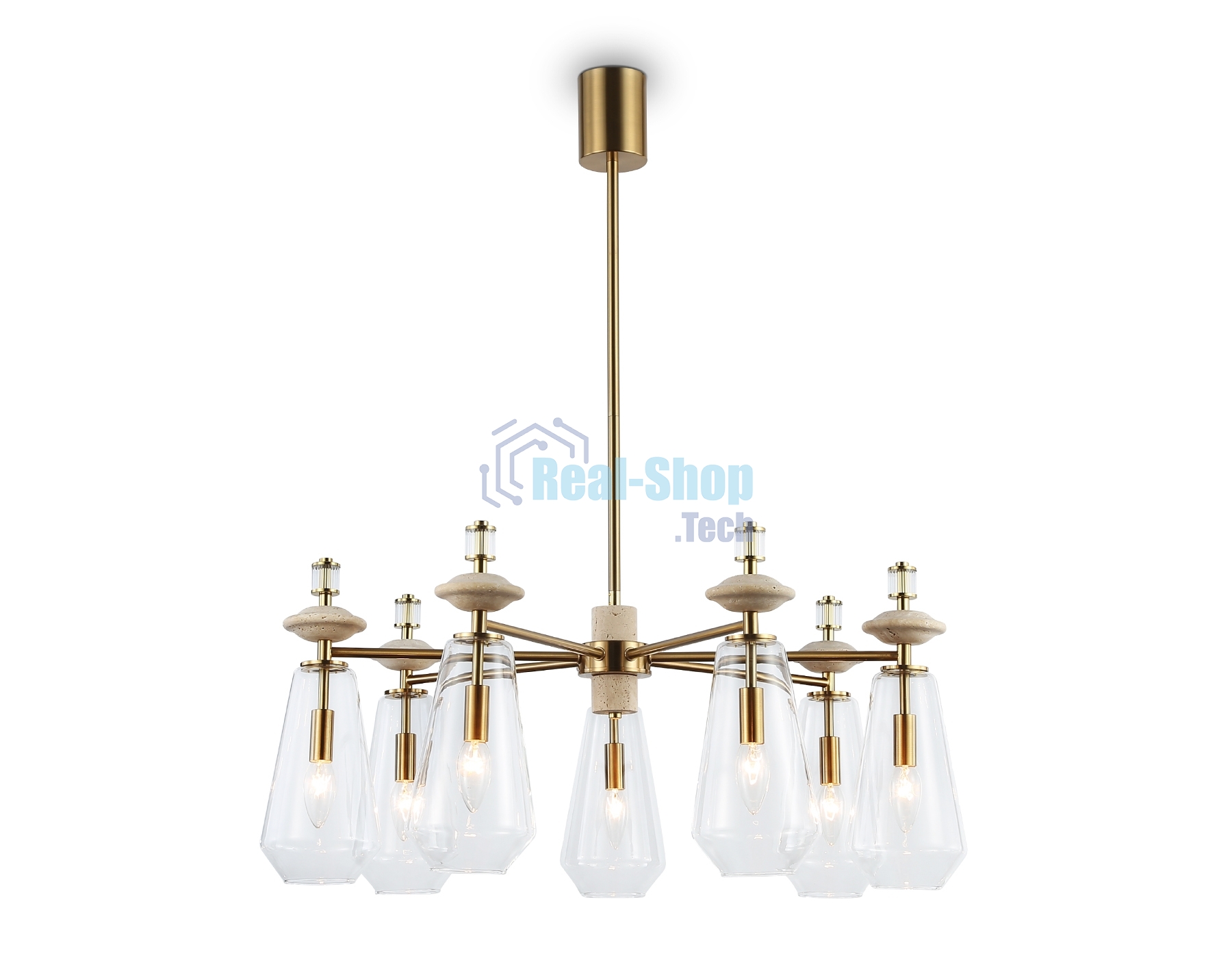 Люстра Ambrella light LH53306/7 BS/CL латунь/прозрачный E14*7 max 40W D770*925