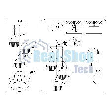 Светильник Ambrella light TR8503/3 WH/CP белый/медь E27/3 max 60W D410*1000