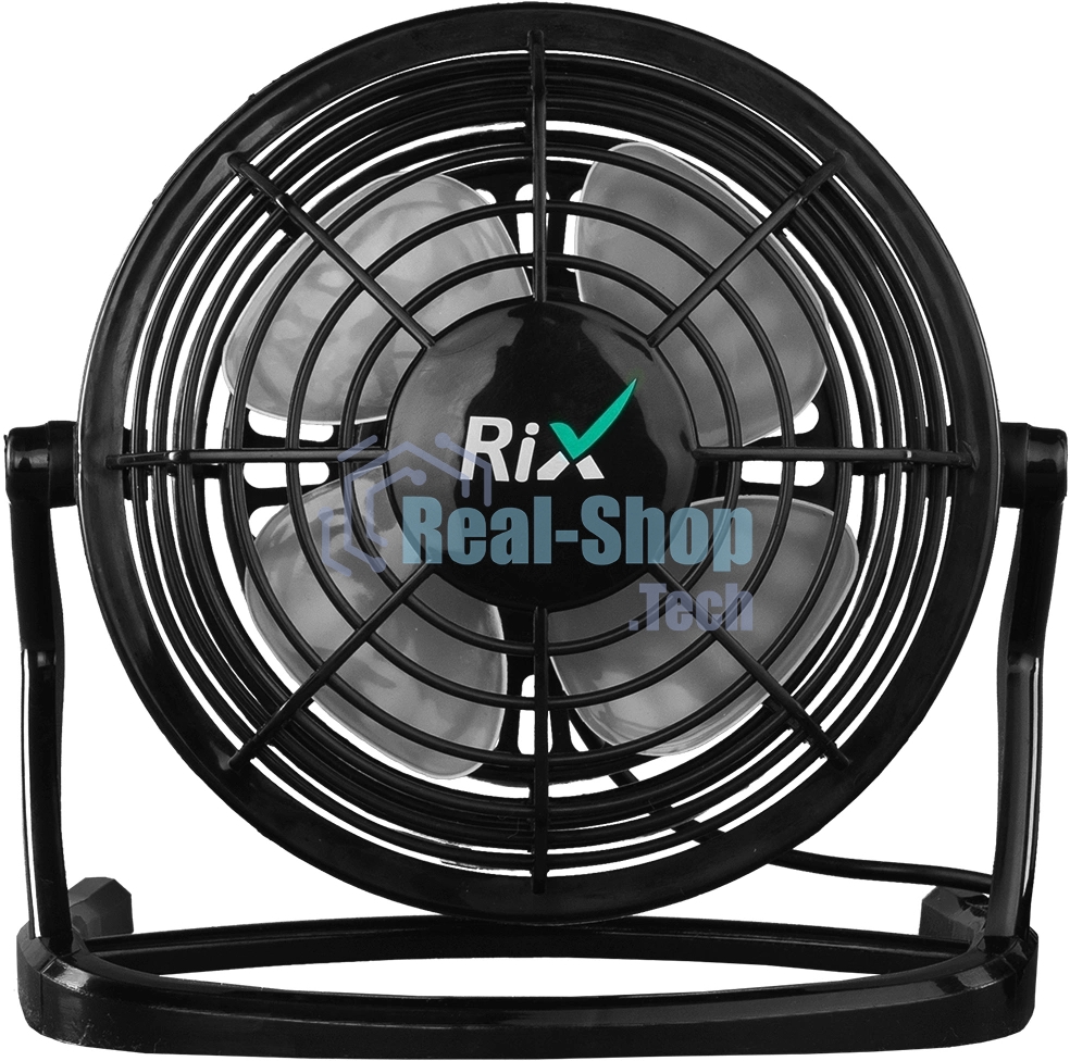 Вентилятор Rix RDF-1500USB чёрный, настольный, 2.5 Вт, 1 скорость, 10 см