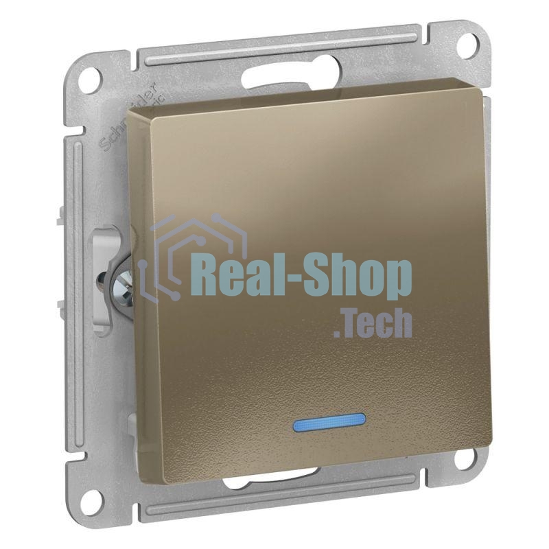 Механизм выключателя 1-кл. AtlasDesign с подсветкой (сх.1а) 10АХ шампань SchE ATN000513