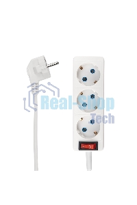 Удлинитель PROconnect 3 гнезда, 10 м, 3х0.75 мм², с/з, белый