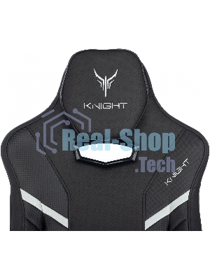 Кресло Knight Thunder 5X черный, экокожа, 120 кг, механизм качания