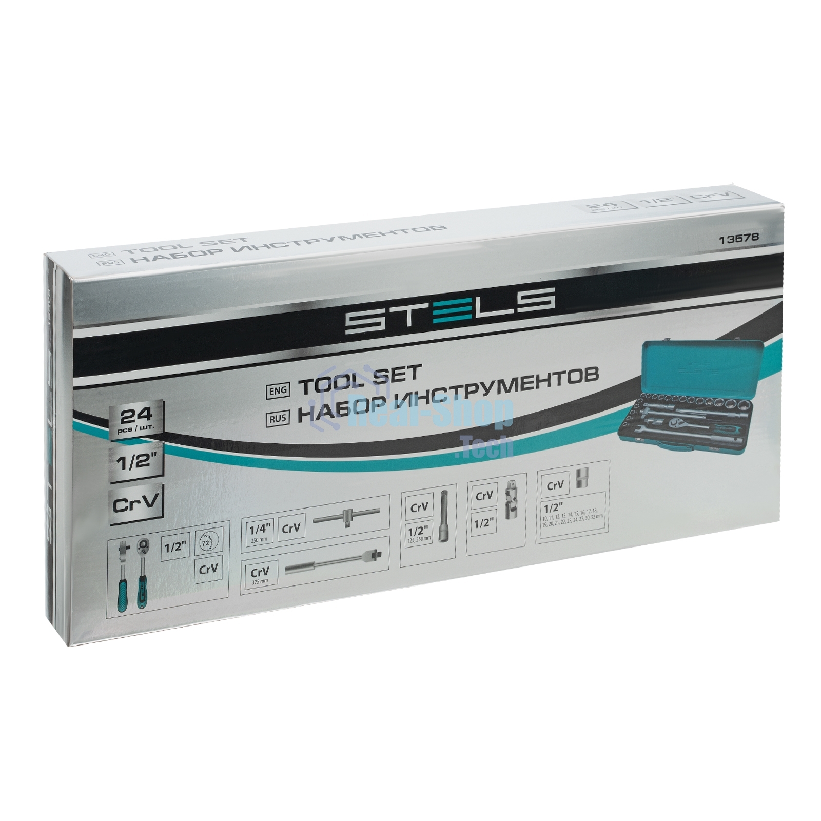 Набор торцевых головок с трещоткой Stels 1/2