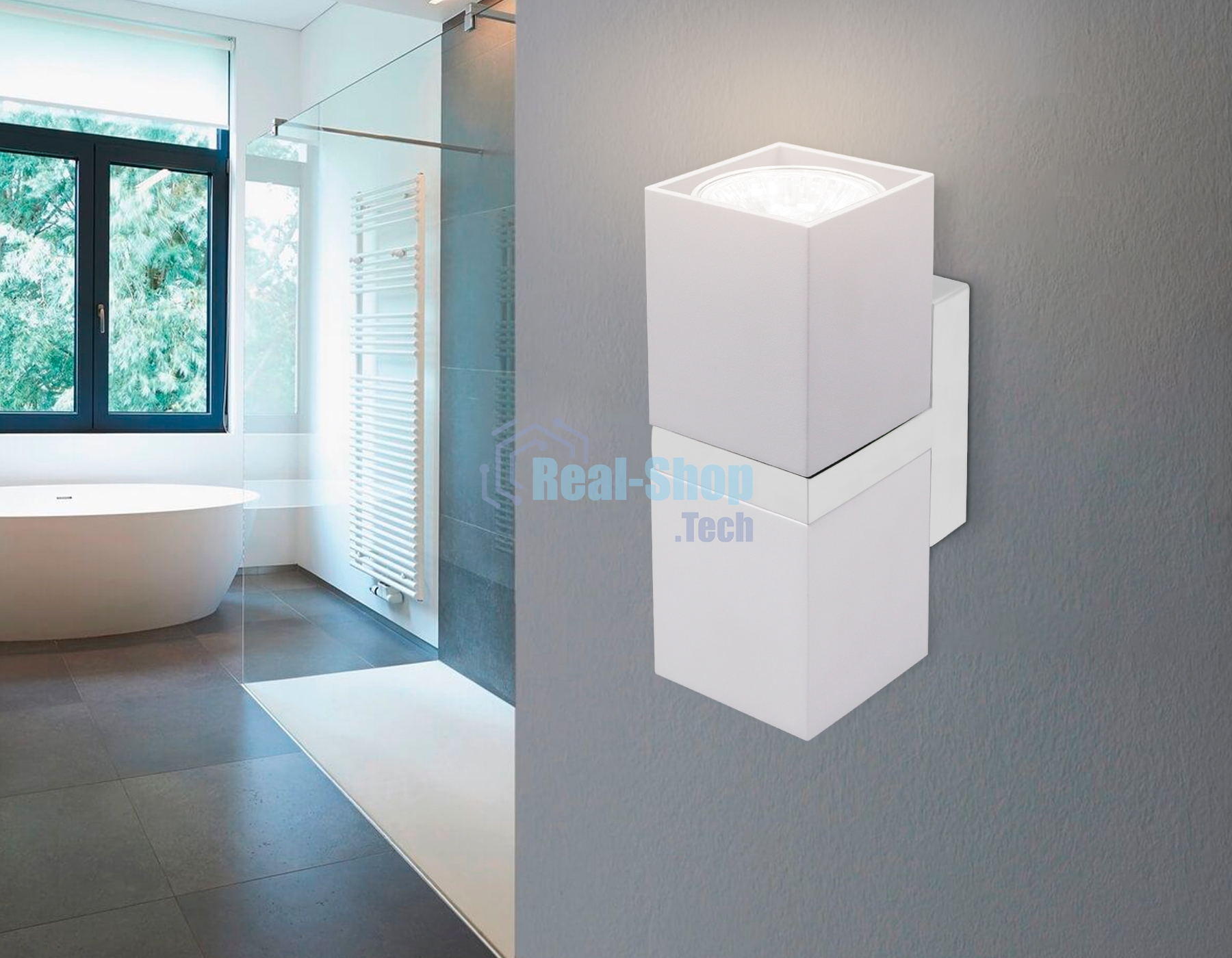 Настенный светильник FW245/2 WH/CH белый/хром GU10*2 max 12W 155*61*80