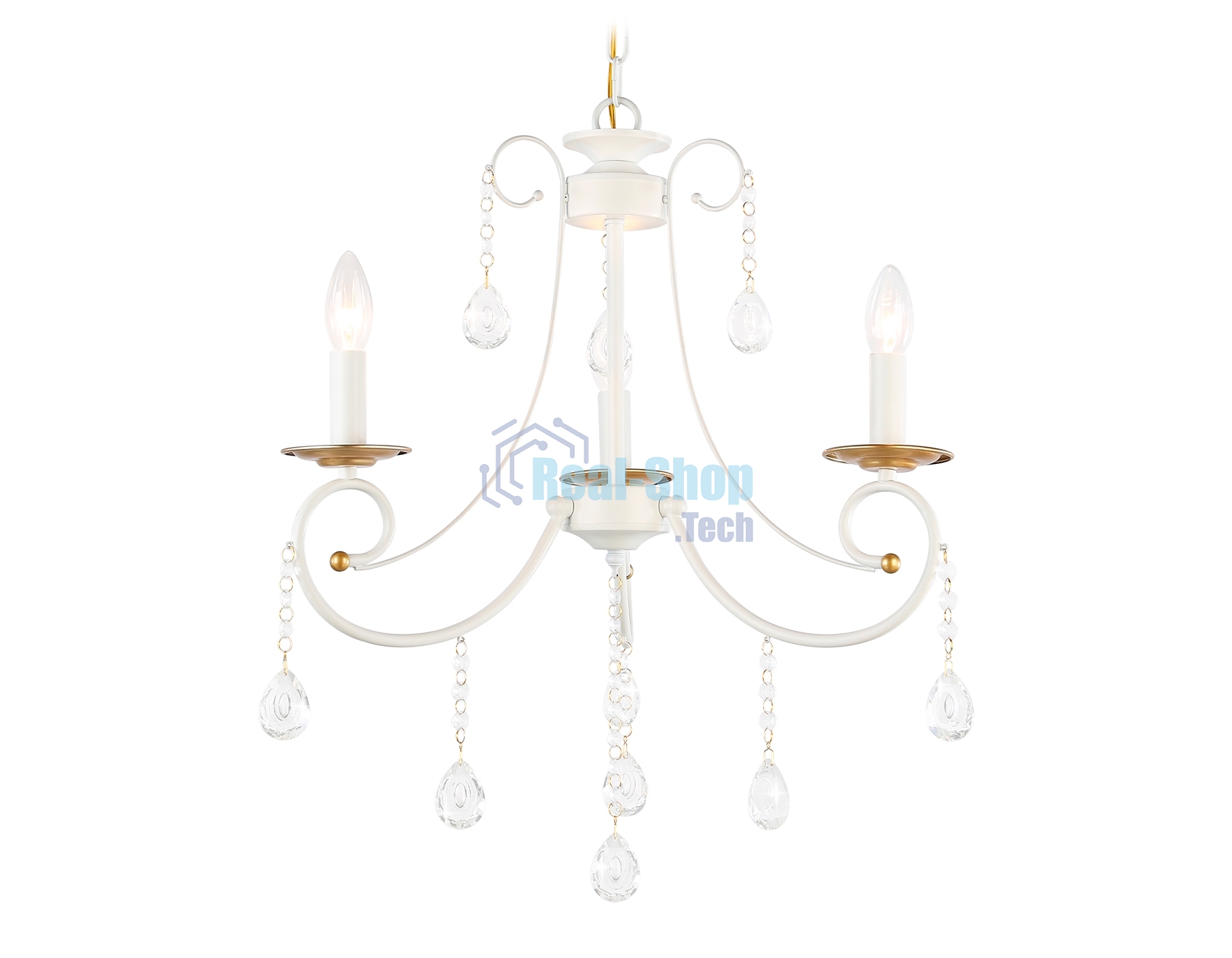 Светильник Ambrella light TR4915/3 WH/GD белый/золото E14/3 max 40W D550*860