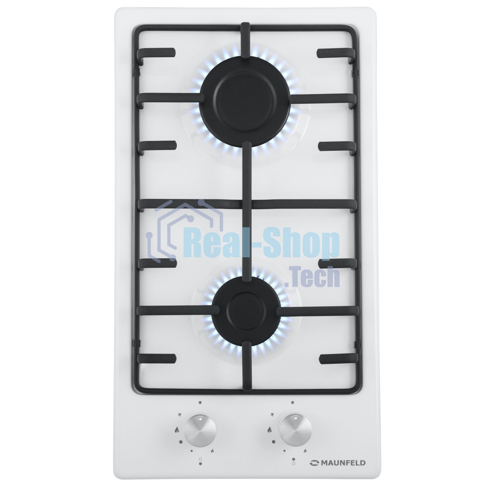 Газовая варочная панель Maunfeld EGHE.32.3EW/G Домино, • Тип: газовая 30см • Тип установки: независимая • Управление: фронтальное, переключатели поворотные • Нагревательный элемент: конфорка, 2шт • Мощность конфорок, Вт: 2600, 1700 • Материал исполнения: 