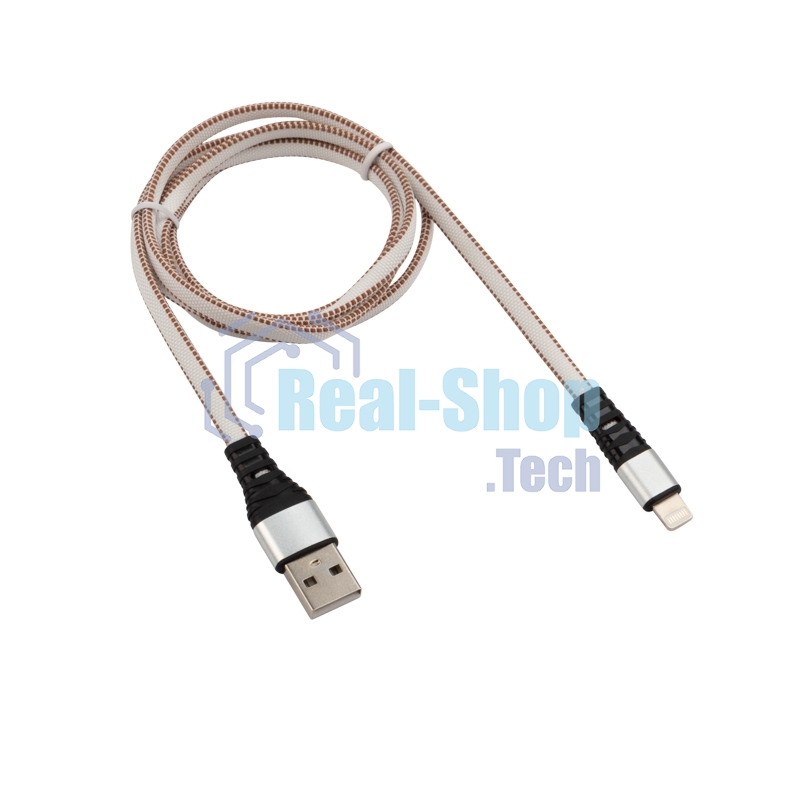 Кабель Rexant USB-Lightning 2.4 A, 1 м, белая нейлоновая оплетка