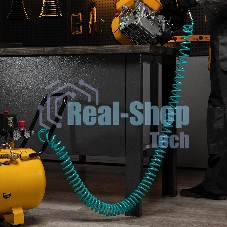 Полиуретановый спиральный шланг профессиональный BASF, 15 м, с быстросъемными соединением Stels