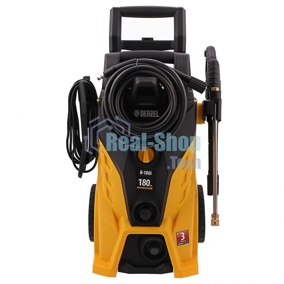 Моечная машина высокого давления Denzel R-180i, 2400 Вт, 180 бар, 7,5 л/мин, асинх. двиг.