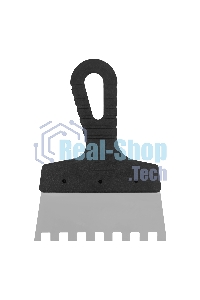 Шпатель из нержавеющей стали Сибртех 150 мм, зуб 10х10 мм, пластмассовая ручка