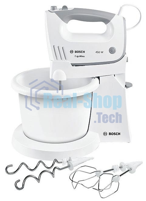 Миксер стационарный Bosch MFQ36460 450Вт белый/серый