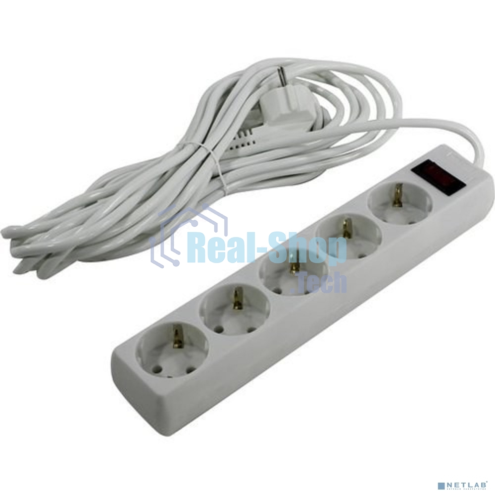 Сетевой фильтр ExeGate EX279180RUS SP-5-7W (5 розеток, 7 м, евровилка, белый)