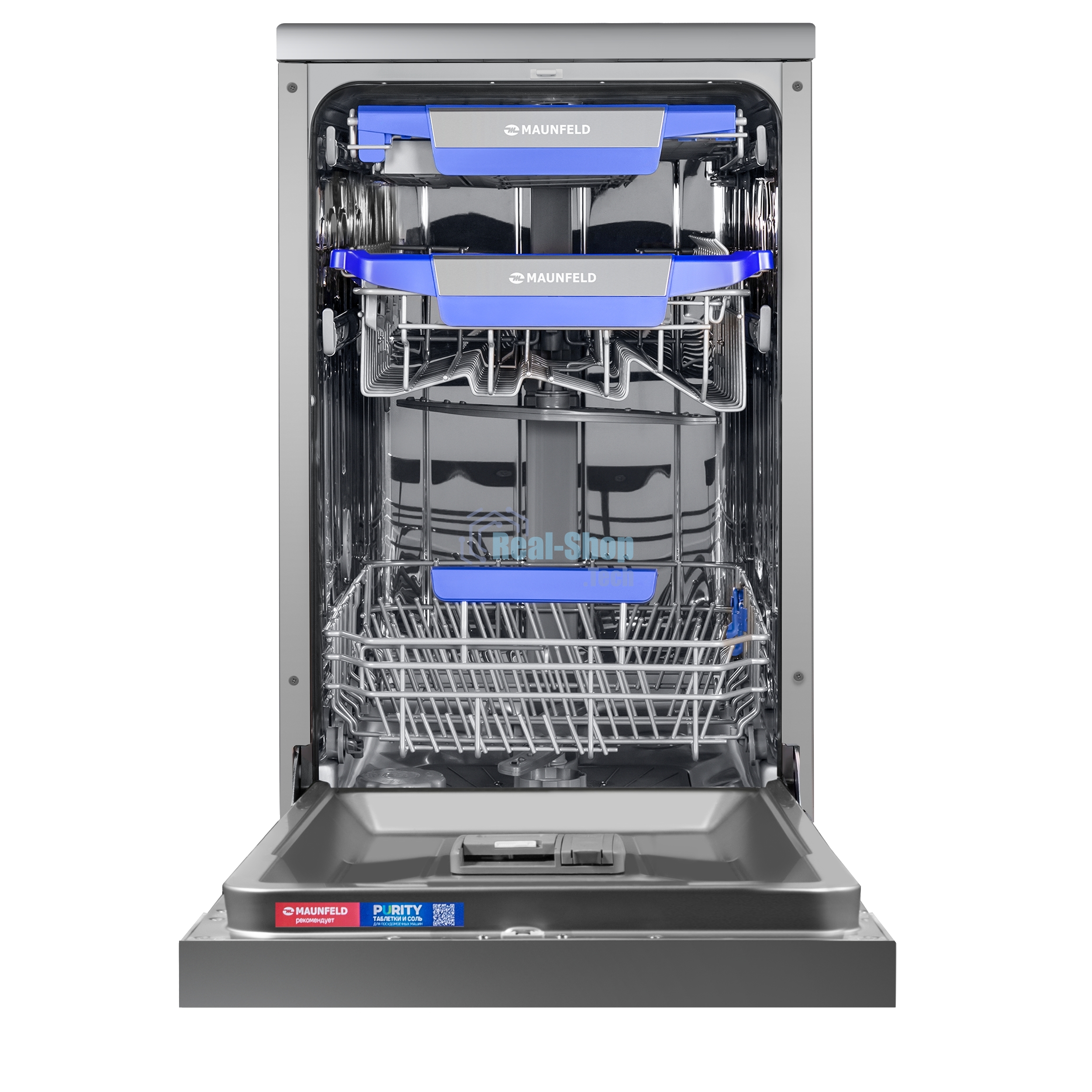 Посудомоечная машина Maunfeld MWF45331S, серебристый, 45 см, 10 компл., 49 дБ, класс A++