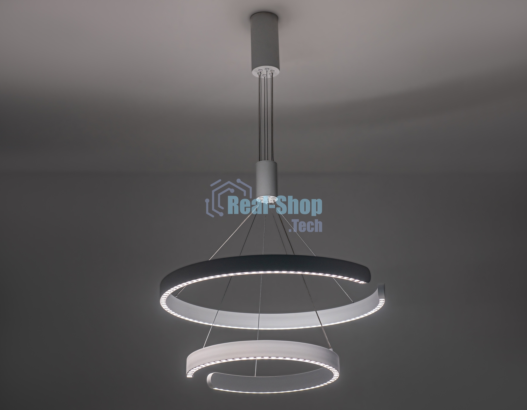 Подвесной светодиодный светильник Ambrella light FL5884/2 WH белый 45W 3000K/4200K/6400K D600/400*1200 (без ПДУ)