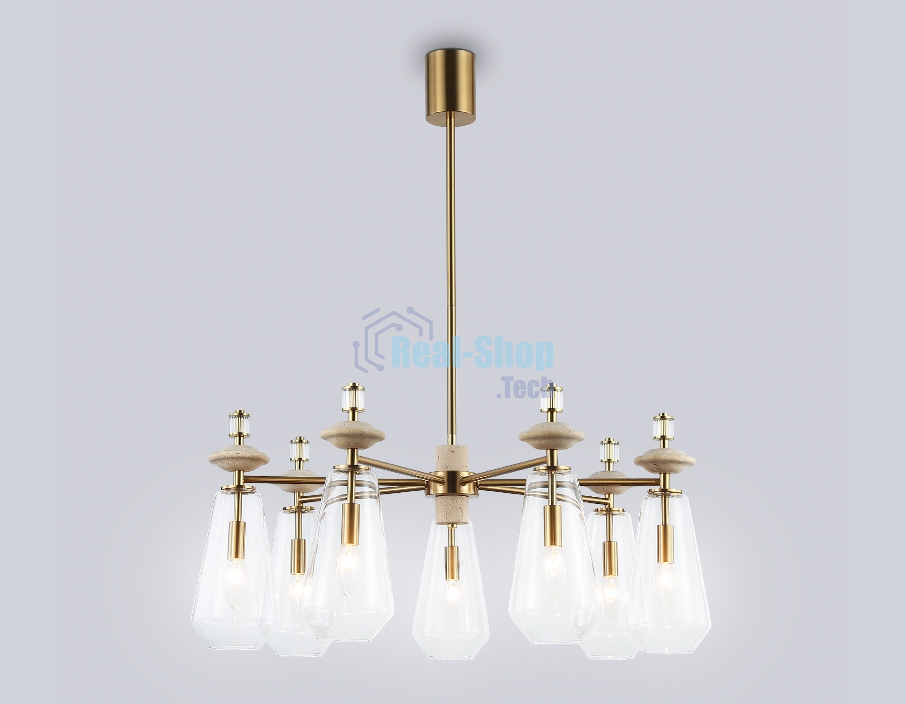 Люстра Ambrella light LH53306/7 BS/CL латунь/прозрачный E14*7 max 40W D770*925