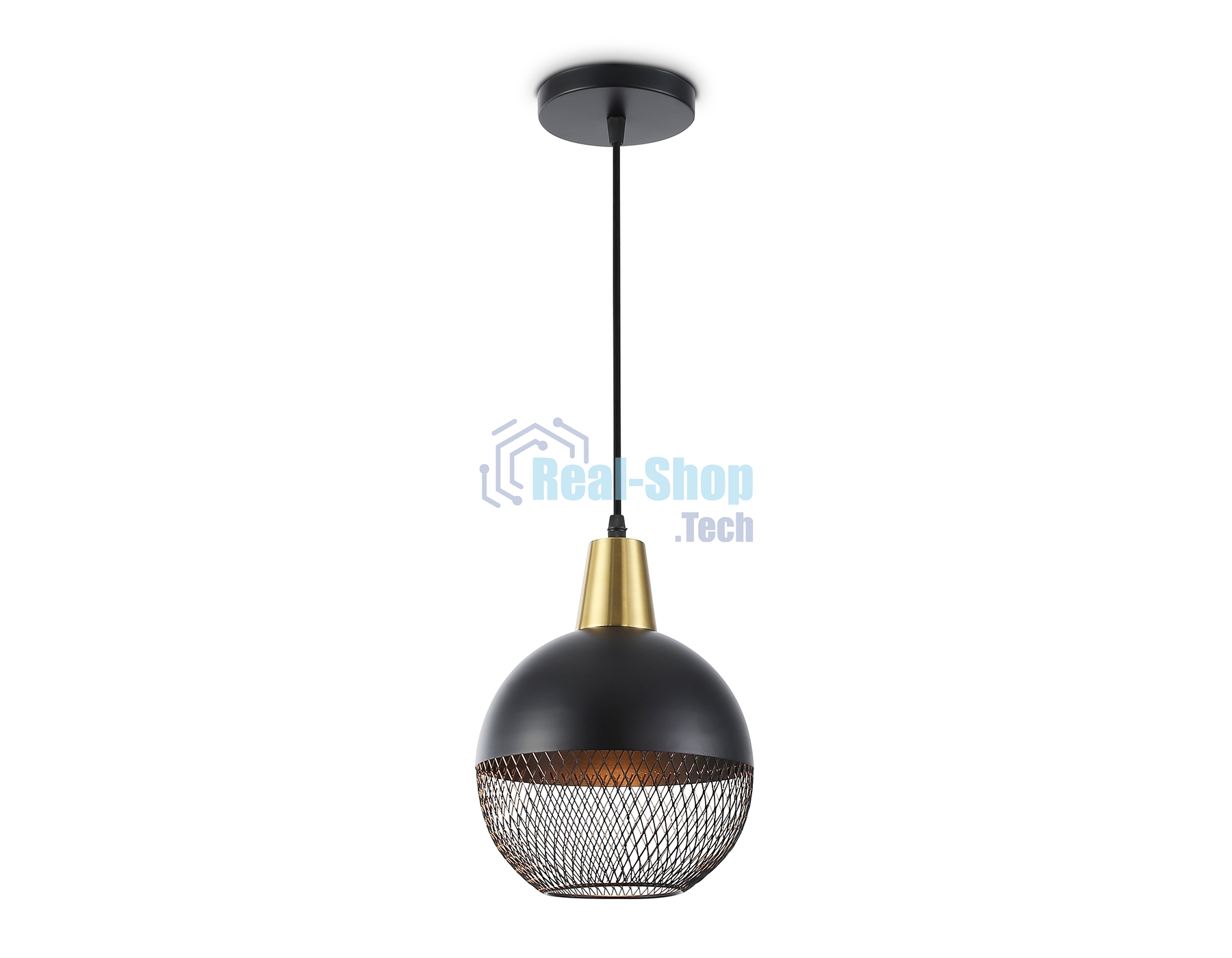 Светильник Ambrella light TR8504 BK/CP черный/медь E27 max 60W D200*1000