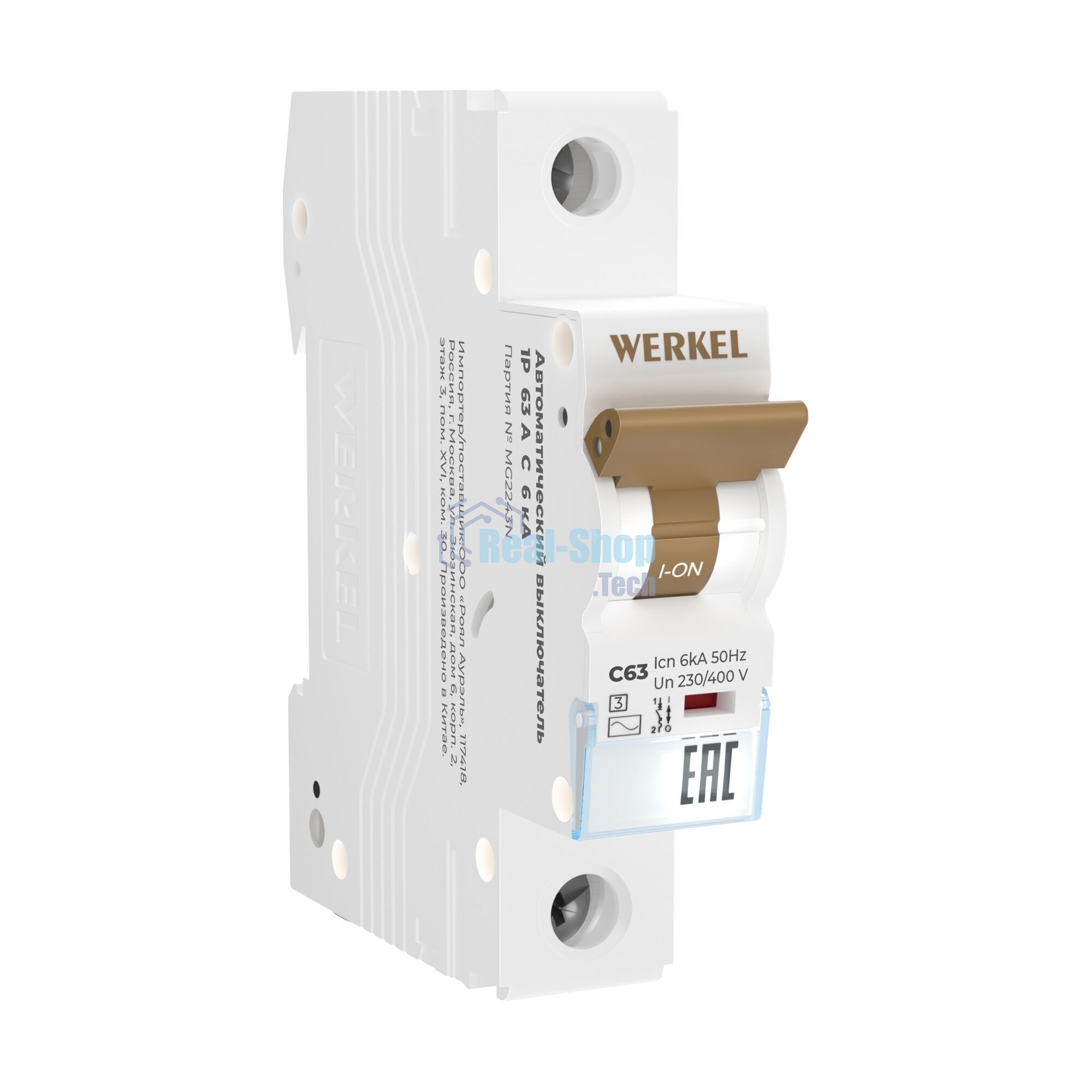 Автоматический выключатель Werkel 1P  63 A  C  6 кА W901P636