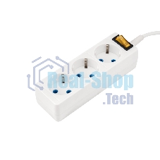 Удлинитель PROconnect 3 гнезда, 10 м, 3х0.75 мм², с/з, с кнопкой, белый