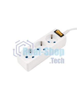 Удлинитель PROconnect 3 гнезда, 10 м, 3х0.75 мм², с/з, с кнопкой, белый