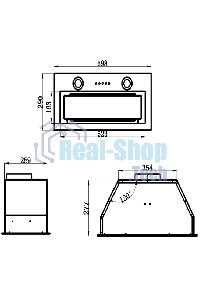 Вытяжка встраиваемая Maunfeld Trapeze 602M нержавеющая сталь, 60 см, 1150 куб. м/ч, 54 дБ