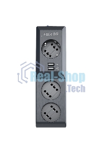 Сетевой фильтр Surge protector Pilot 3G 3xGP euro outlets, 10А/2.2 кВа, 2xUSB, 5m, черный