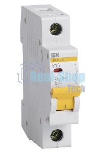 Выключатель автоматический модульный 1п B 16А 4.5кА ВА47-29 ИЭК MVA20-1-016-B