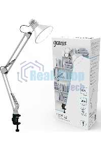 Светильник Gauss GT0011 настольный на струбцине E27 белый 60Вт