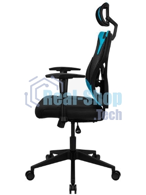 Кресло Aerocool GUARDIAN Ice Blue голубой, сетка, 150 кг, подголовник, регулируемые подлокотники, механизм качания, поясничная подушка