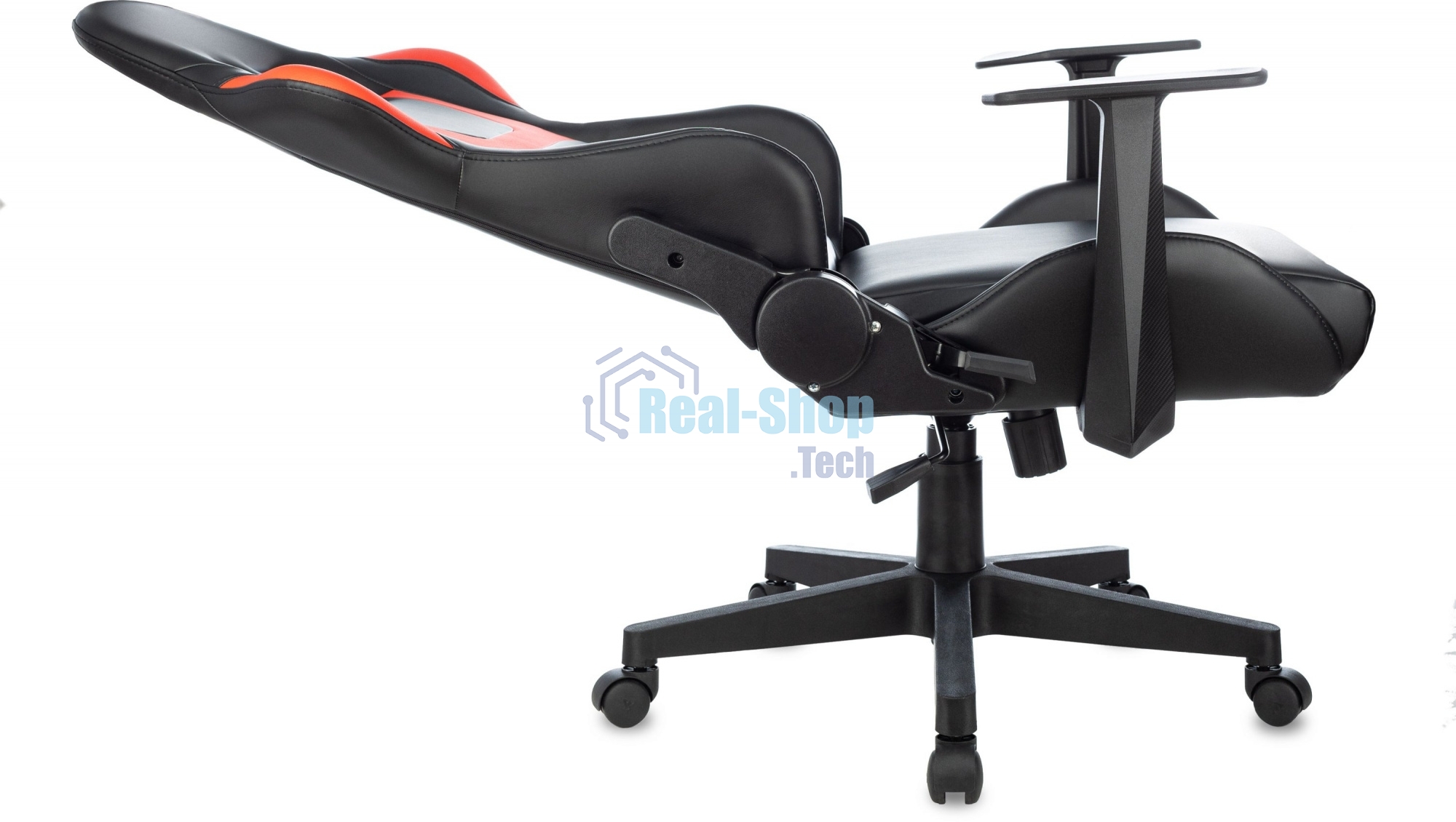 Кресло игровое Zombie Game Penta черный/красный эко.кожа с подголов. крестов. пластик