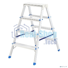 Стремянка двусторонняя Сибртех 4ст алюминиевая