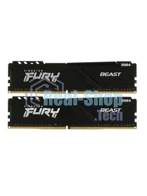 Оперативная память Kingston Fury Beast, DDR4, 32GB (2x16GB), 3200MHz, CL16, DIMM, с радиатором, черный