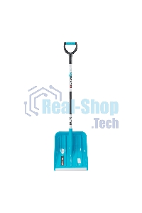 Лопата для уборки снега,полипропилен,350х405х1300мм,алюминиевый черенок,ПВХ накладка, LUXE Palisad