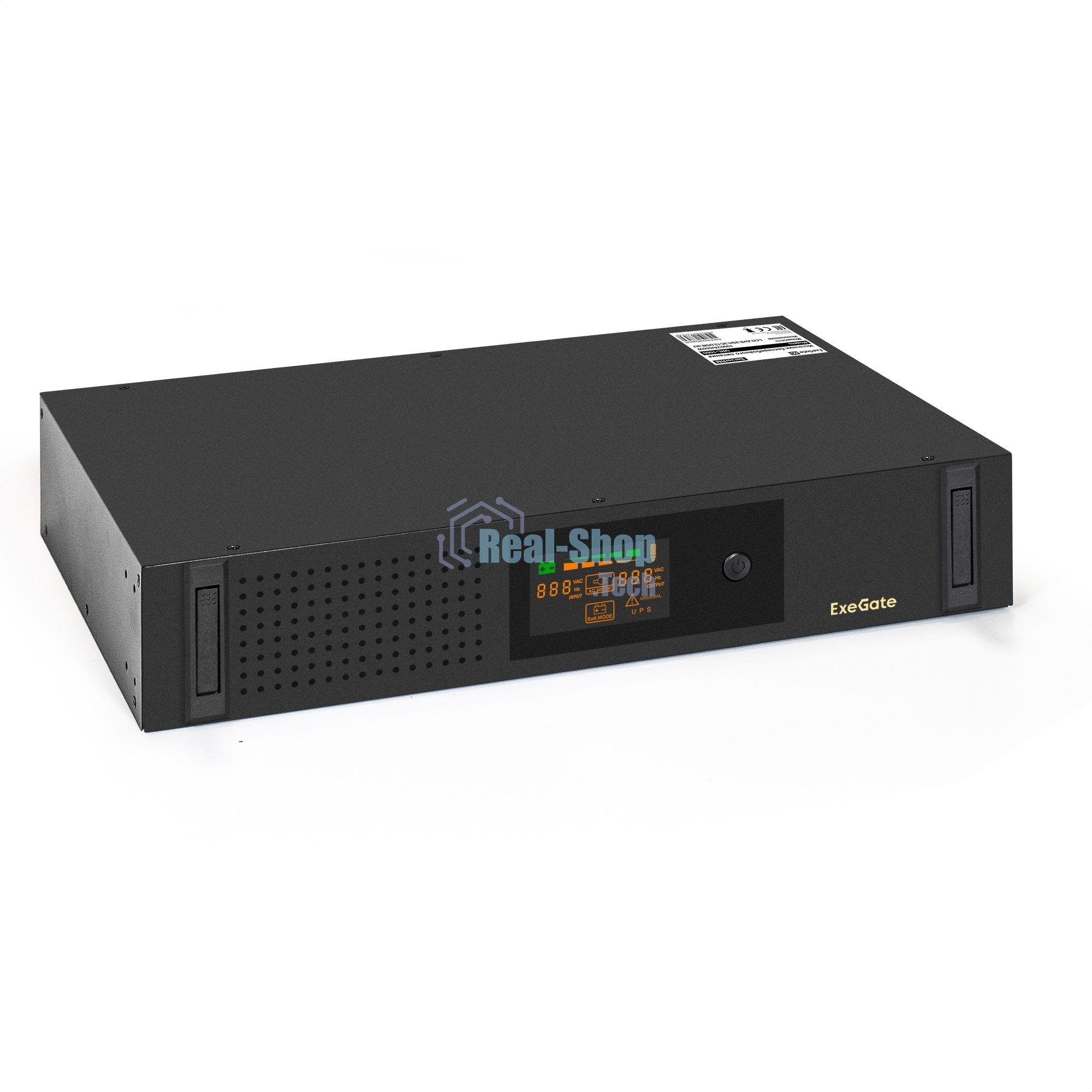 Источник бесперебойного питания ExeGate ServerRM UNL-1000.LCD.AVR.2SH.3C13.USB.2U 1000VA/650W, Color LCD, AVR, 2*Schuko+3*C13, USB, 2U, установка в стойку, черный
