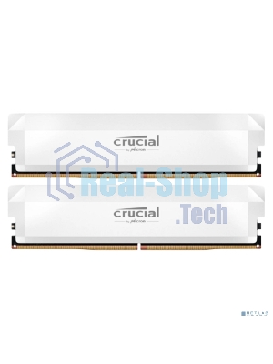 Оперативная память Crucial Pro Gaming by Micron, DDR5, 64GB (2x32GB), 6400 MHz, CL40, с радиатором, белый