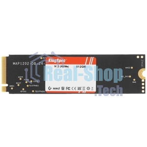 Накопитель SSD KingSpec NE-512, 512Gb, M.2 2280, PCIe 3.0 x4, NVMe, R/W 2400/1700