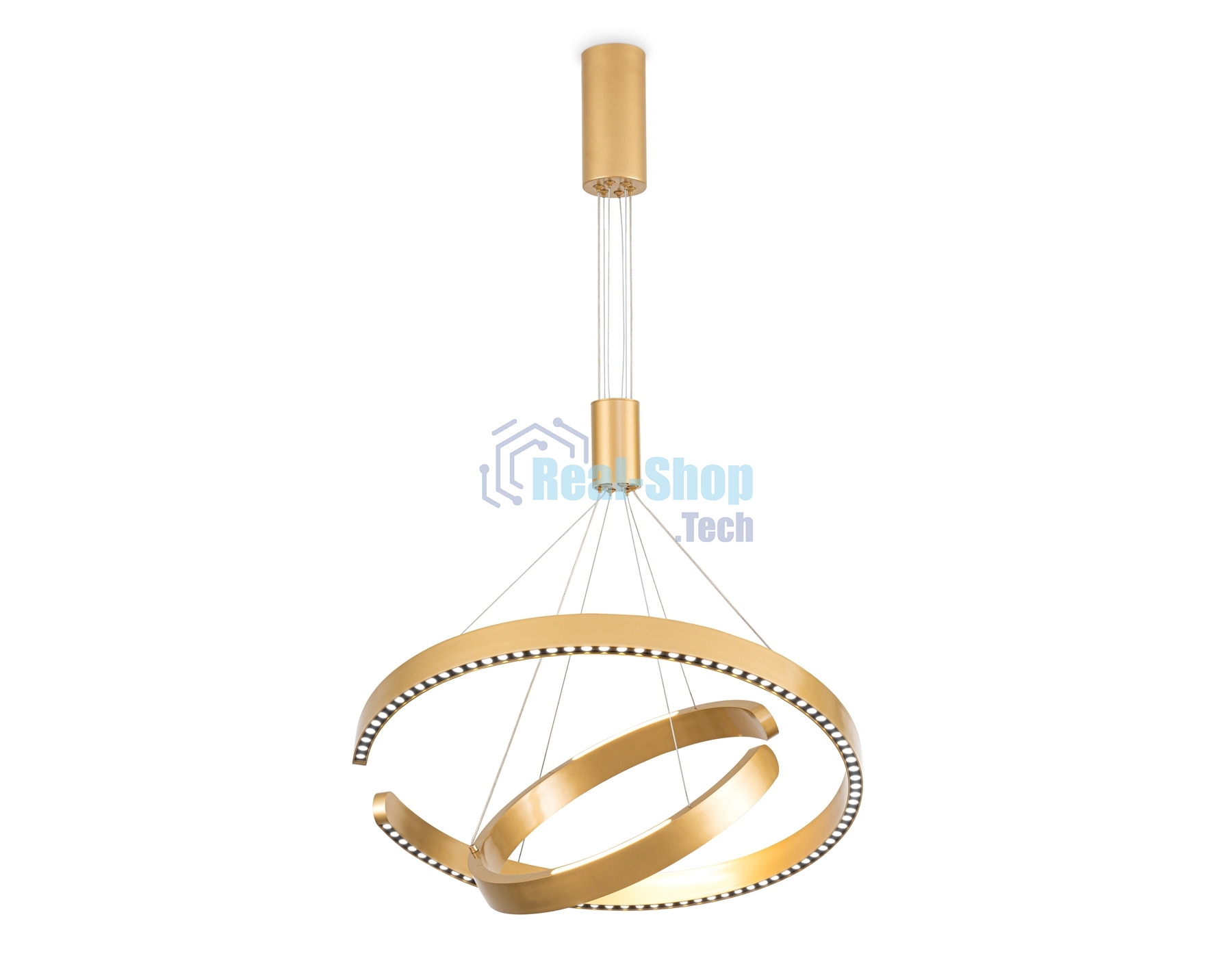 Подвесной светодиодный светильник Ambrella light FL5885/2 GD золото 45W 3000K/4200K/6400K D600/400*1200 (без ПДУ)