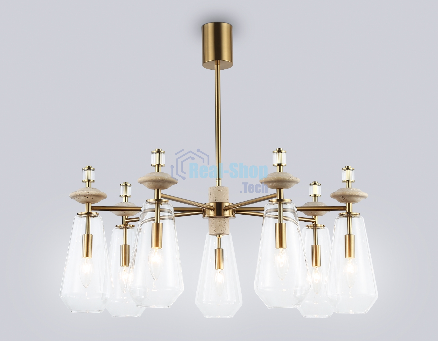 Люстра Ambrella light LH53306/7 BS/CL латунь/прозрачный E14*7 max 40W D770*925