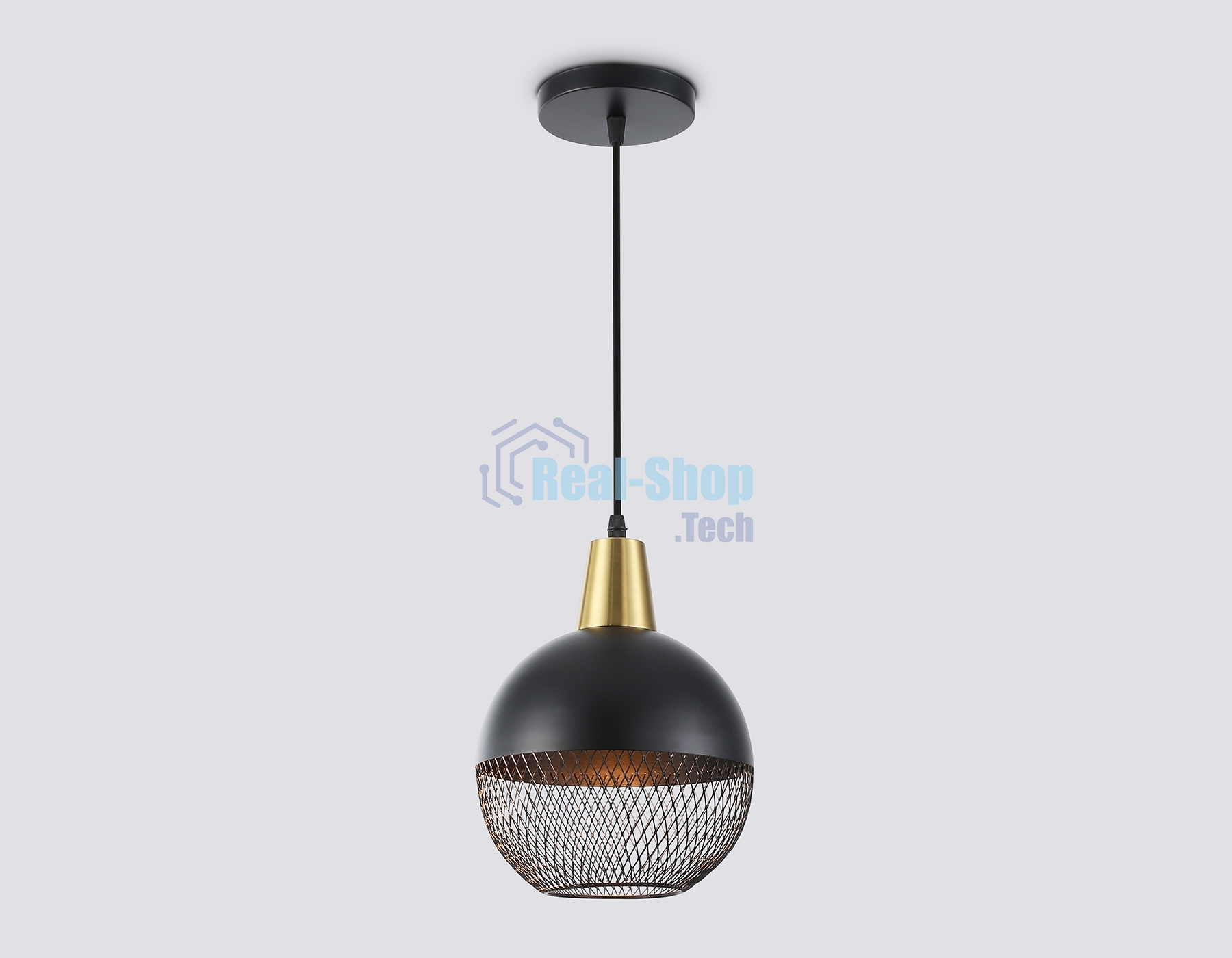 Светильник Ambrella light TR8504 BK/CP черный/медь E27 max 60W D200*1000