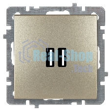 Nilson Механизм розетки USB (зарядка 2,1А, 2 порта), ТУРАН-АЛЕГРА-ТОР, metallic, золото (24150481)