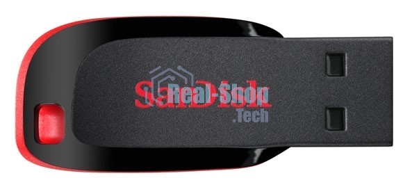 Флешка USB Sandisk CZ50 Cruzer Blade (SDCZ50-016G-B35), 16Gb, USB 2.0, R/W 15/4, черный/красный