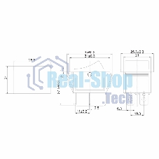 Выключатель клавишный Rexant 250V 16А (4с) ON-OFF зеленый с подсветкой
