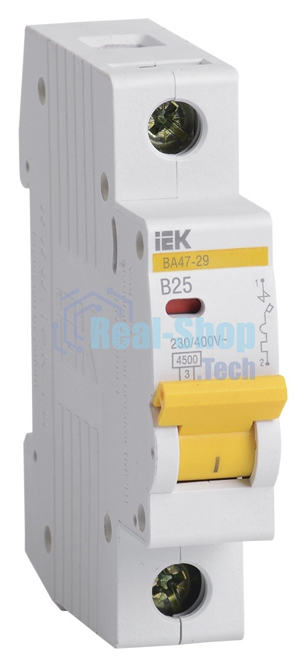 Выключатель автоматический модульный 1п B 25А 4.5кА ВА47-29 ИЭК MVA20-1-025-B
